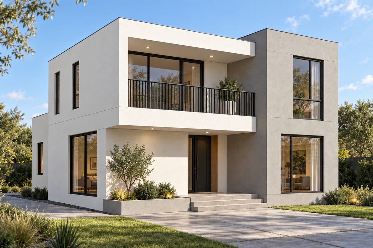 Two-storey townhouse — SketchUp view and render — Render