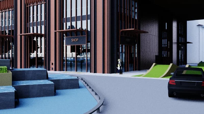 Chi tiết vật liệu mặt đứng sau khi đồng bộ sang 3ds Max