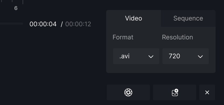 Bảng xuất ở chế độ Video: chọn định dạng và độ phân giải