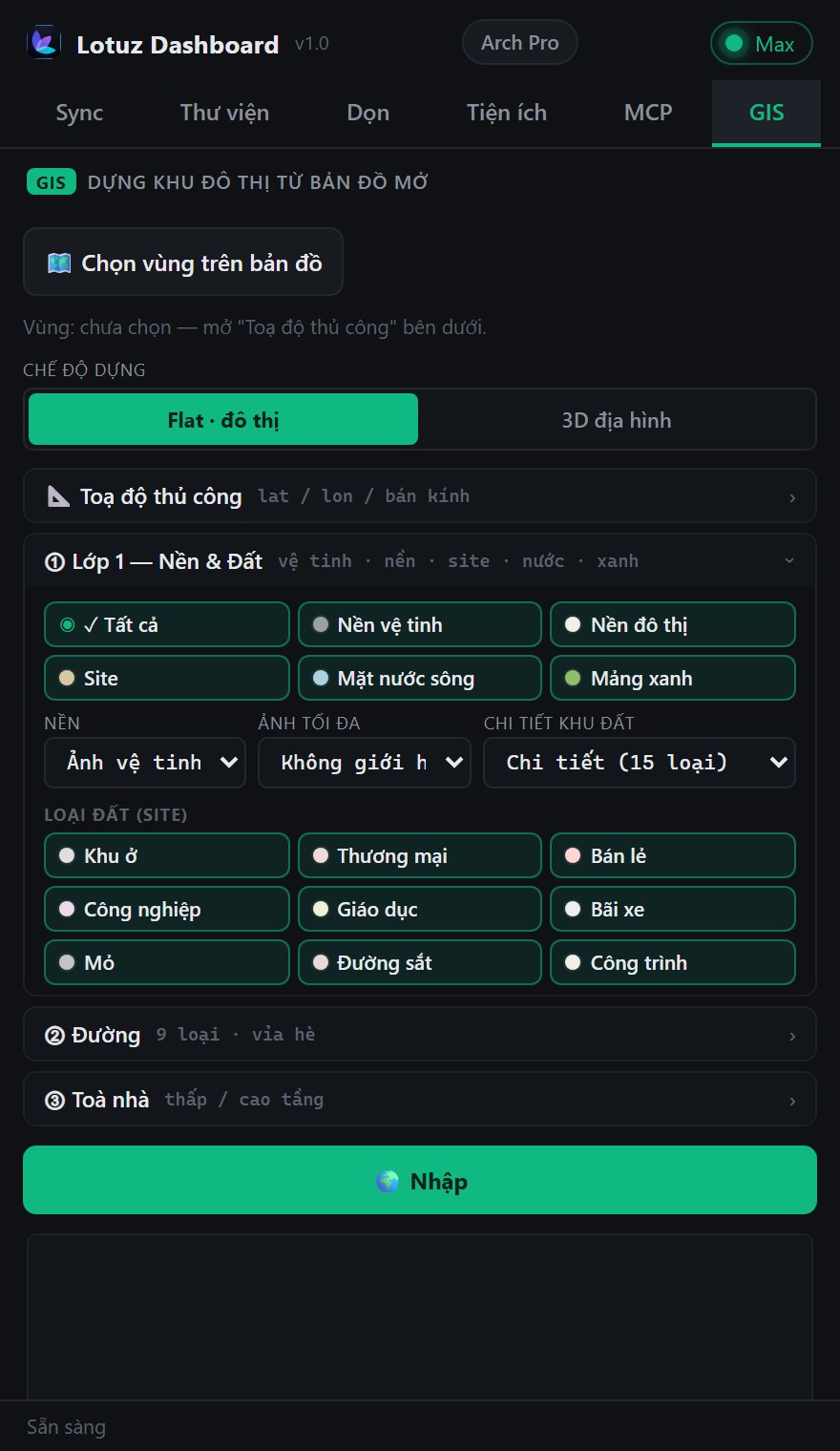 Tab GIS trong Lotuz Dashboard